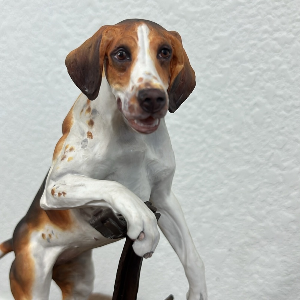 Albany Fine China Co Foxhound Neil Campbell Metal Sculpture Painted Figurine - Picture 7 of 9